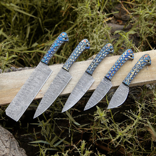 Damascus steel Chef knife set