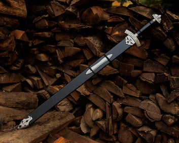 Handmade Damascus steel Medieval Sword with Scabbard, Viking 36" Long sword, Costume Decorative sword, Gift for Men